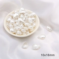 Baroque style teardrop ABS faux pearl beads 10x16mm for DIY earring jewelry making - Foot-shaped