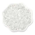 Frosted white 2.5mm cat eye round beads in a ceramic tray for DIY jewelry making - 2.5mm Hole 1mm 10g/pack Approx 740pcs / Sparkling White
