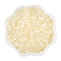 Creamy white cat eye glass seed beads in a white ceramic dish for DIY jewelry making - 2.5mm Hole 1mm 10g/pack Approx 740pcs / Beige