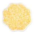 Pale yellow translucent cat-eye glass seed beads in a white flower-shaped ceramic bowl - 2.5mm Hole 1mm 10g/pack Approx 740pcs / Light Yellow