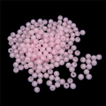 Frosted translucent pink acrylic star beads for DIY hair accessory making - Round Frosted Bead-in-bead / 8mm (Approx. 110 Pieces/Pack) / Pink