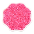 Fluorescent pink frosted cat-eye glass seed beads in white flower-shaped bowl - 2.5mm Hole 1mm 10g/pack Approx 740pcs / Barbie Pink