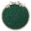 Deep green oil painted glass seed beads for DIY jewelry making on vintage silver tray - Dark Green