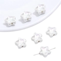 Perles en verre blanc irisé en forme d'étoile pour bijoux DIY et accessoires faits main - Étoile / 1 Pièce (Trou env. 1mm) / Blanc