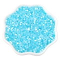 Light blue 2.5mm cat eye seed beads for DIY jewelry making in a white petal bowl - 2.5mm Hole 1mm 10g/pack Approx 740pcs / Aqua Blue