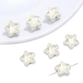 Perle en alliage en forme d'étoile blanc nacré avec trou latéral pour bijoux DIY - Étoile / 1 Pièce (Trou env. 1mm) / Jaune