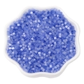 DIY craft beads in light blue cat eye silk glass style stored in a white ceramic dish - 2.5mm Hole 1mm 10g/pack Approx 740pcs / Lake Blue