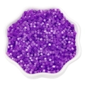 DIY purple cat eye cylinder glass beads in a white petal ceramic bowl for craft jewelry - 2.5mm Hole 1mm 10g/pack Approx 740pcs / Deep purple
