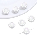 White round glass pearl charm beads with metal frame for DIY jewelry making - Round / 1 Piece (Hole approx 1mm) / White