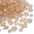 DIY Acrylperlen-Set mit Goldrand in Rosen-, Schmetterlings- und Muschelformen - 12-30mm (20g/Packung) / Transparente Serie