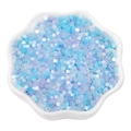 Mix of light blue and lavender cat-eye glass seed beads in a petal-shaped bowl - 2.5mm Hole 1mm 10g/pack Approx 740pcs / Light Blue Series