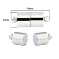 Ασημένιο μαγνητικό κούμπωμα 18x7mm για DIY κολιέ και βραχιόλια χειροτεχνίας - 18x7mm / Ασημί