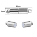 Ασημένιο μαγνητικό κούμπωμα 20x5mm για DIY κολιέ και βραχιόλια κοσμήματα - 20x5mm / Λευκόχρυσο