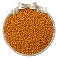 Vibrant orange glass seed beads for DIY jewelry making in a decorative silver tray - Tan
