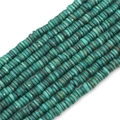 Flat round green malachite heishi beads for DIY jewelry making and necklaces - Green