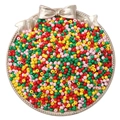 Mix of 2mm vibrant solid color glass seed beads for DIY jewelry making in metal tray - Christmas Style