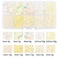 10-grid DIY jewelry kit with cream white seed beads, sequins and imitation pearls - 10-Grid Bead Material Kit / Beige Series
