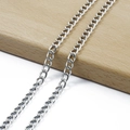 Polished silver stainless steel cable chain necklace for DIY jewelry making and crafts - Encrypted Chain (7mm) / White K/Silver
