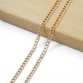 Polished golden stainless steel bead chain for DIY necklaces and craft jewelry making - Encrypted Chain (5.5mm) / KC Gold