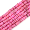 Brins de perles heishi en nacre rose pour la création de bijoux DIY et de colliers - 8mm (38cm/Fil, Env. 180-190 Pièces) / Rose foncé