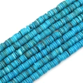 Brins de perles plates heishi en coquille bleu marine pour création de bijoux DIY - 8mm (38cm/Fil, Env. 180-190 Pièces) / Bleu ciel