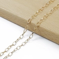 Επίχρυση αλυσίδα με οβάλ κρίκους για DIY περιδέραια και αξεσουάρ κατασκευής κοσμημάτων - Επίπεδη Αλυσίδα Σταυρού (5mm) / KC Χρυσό