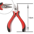 Precision 13cm needle nose pliers with red and black non-slip handles for DIY jewelry making - Chain Nose Pliers / Red
