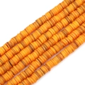 Perles disques en coquille naturelle orange marbrée pour création de bijoux DIY - 8mm (38cm/Fil, Env. 180-190 Pièces) / Orange
