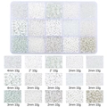 15-compartment DIY bead kit with white pearls, seed beads, and tubes for jewelry making - 15-Grid Bead Box / White
