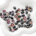 Flat oval faceted crystal beads in solid black and colorful iridescent finish for DIY jewelry - Transparent Dark Purple 8x11mm 10 Pcs/Pack Approx 8g