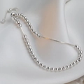 Bracciale a sfere minimalista in argento sterling S925 con chiusura a bolo regolabile - Argento 925 / Argento