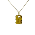Minimalistische S925 Silber Goldkette mit quadratischem Anhänger und Gravur für Damen - Gold