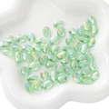 Flat oval faceted light green AB crystal beads for DIY handmade jewelry crafts - Transparent Light Green 8x11mm 10 Pcs/Pack Approx 8g