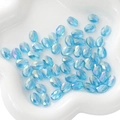 Flat oval faceted light blue crystal beads with AB rainbow coating for DIY jewelry making - Transparent Light Blue 8x11mm 10 Pcs/Pack Approx 8g