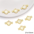 Pearlescent heart and candy shaped gold alloy charms for DIY jewelry 21x15mm - Candy Heart Style / 1 Piece/Pack (21x15mm) / Gold