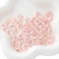 Pink faceted oval crystal beads with AB coating for DIY jewelry making and crafts - Transparent Pink 8x11mm 10 Pcs/Pack Approx 8g