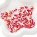 Faceted oval crystal beads in gradient red and pink colors for DIY jewelry making - Transparent Red 8x11mm 10 Pcs/Pack Approx 8g