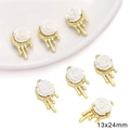 White resin rose pendant with gold melting metal base for DIY jewelry making 13x24mm - Melting Rose Flower Style / 1 Piece (13x24mm) / Gold