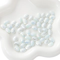 Flat oval faceted cream white crystal beads with AB aurora coating for DIY jewelry - White 8x11mm 10 Pcs/Pack Approx 8g