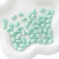 Flat oval faceted crystal beads in mint green for DIY handmade jewelry and bracelet making - Light Green 8x11mm 10 Pcs/Pack Approx 8g
