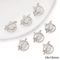Silver planet charm with iridescent faux pearl and rhinestone inlay, size 19x16mm - Planet Pattern Style / 1 Piece/Pack (19x16mm) / White Gold