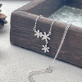 Elegante collana con ciondolo a fiocco di neve in argento S925 con zirconi brillanti - Argento 925 / Oro Bianco
