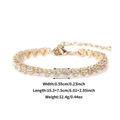 Detail of gold heart anklet with crystal inlay showing precise length and lobster clasp - Standard Packaging / Gold