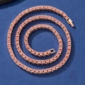 Collar de tenis hip hop de oro rosa con piedras rosas en espiral sobre fondo azul - Oro Rosa (4mm)