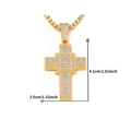 Iced out gold cross pendant necklace for men with sparkling white zircon crystals - P800014G-Pendant Only (Without Chain)