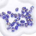 Irregular dark blue glass beads with gold foil inclusions for DIY jewelry making - Irregular Bead 10x14mm Hole 1.5mm 1pc/Pack / Sapphire Blue