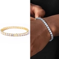 Classic tennis bracelet featuring rows of clear round-cut zircons in gold and silver finishes - 18cm / 6mm / Silver