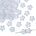 Macro detail of 8mm glass star beads showing transparent texture and threading process - 8mm (approx. 1mm hole, 10 Pieces/Pack) / Clear