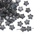 Macro shot of 8mm smoky grey star-shaped glass beads for handmade jewelry DIY projects - 8mm (approx. 1mm hole, 10 Pieces/Pack) / Gray