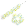 Perle en verre pour bijoux DIY aux couleurs transparentes jaune et bleu ciel - Cyclone de Lime / 14mm